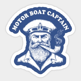 Vintage Nautical Motor Boat Captain Sticker